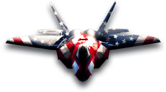 American Flag Jet Fighter Patriotic Design PNG image