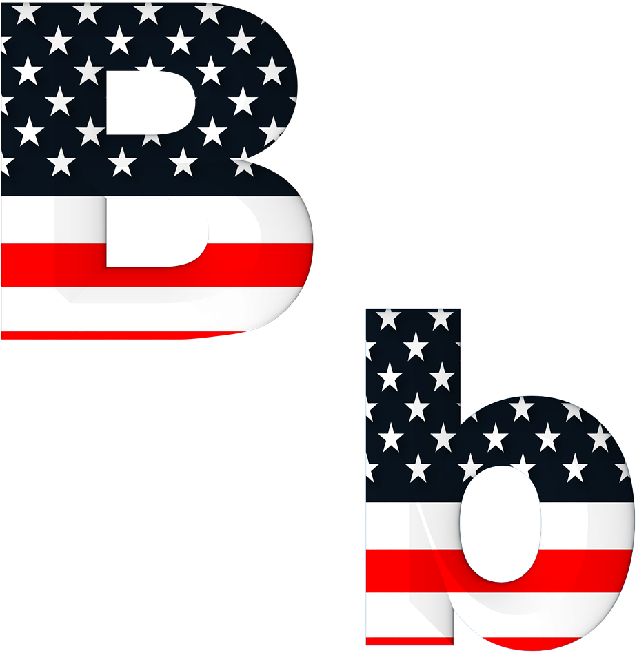 American Flag Letter B Graphic PNG image