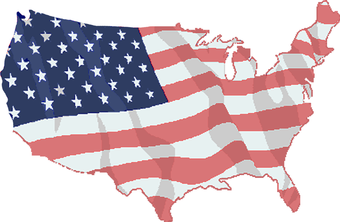 American Flag Map Graphic PNG image