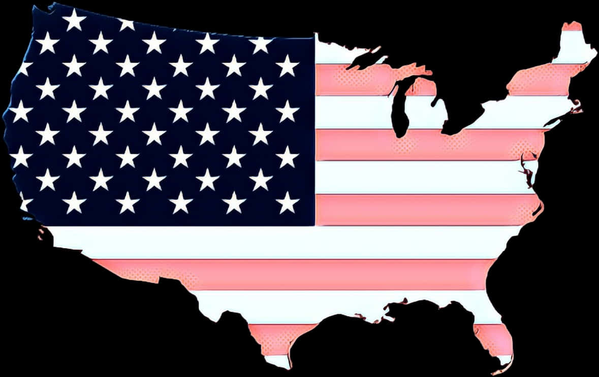 American Flag Map Outline PNG image