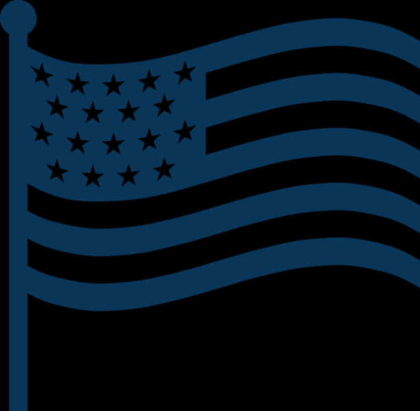 American Flag Monochrome Blue PNG image