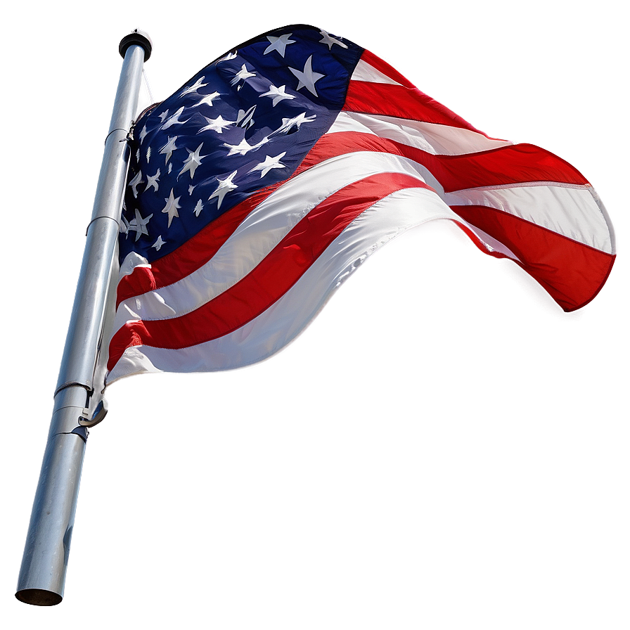 American Flag On Curved Pole Png 06132024 PNG image