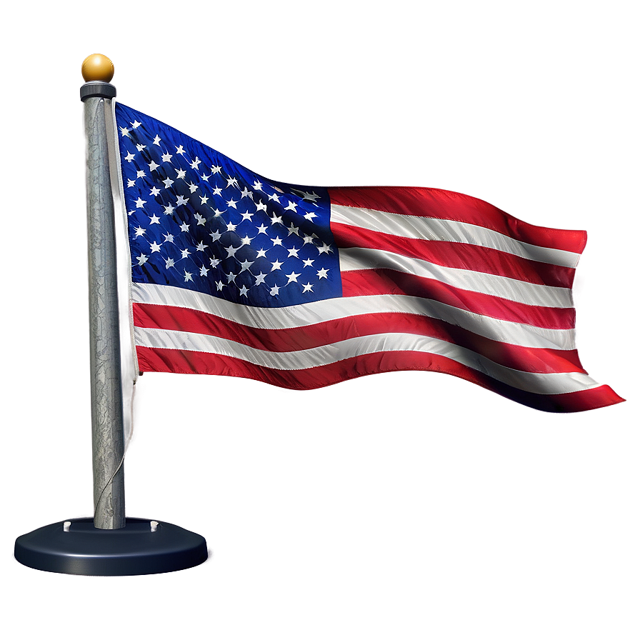 American Flag On Curved Pole Png Jdr8 PNG image