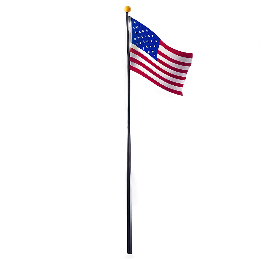 American Flag On Pole Silhouette Png 06132024 PNG image