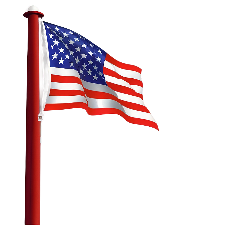 American Flag On Pole Silhouette Png 06132024 PNG image