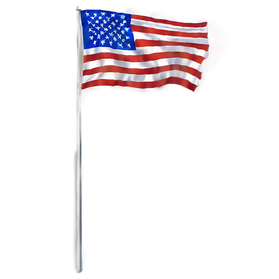 American Flag On Pole With Red, White, And Blue Png 06132024 PNG image