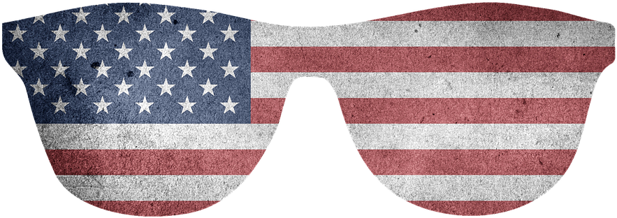 American Flag Sunglasses Design PNG image