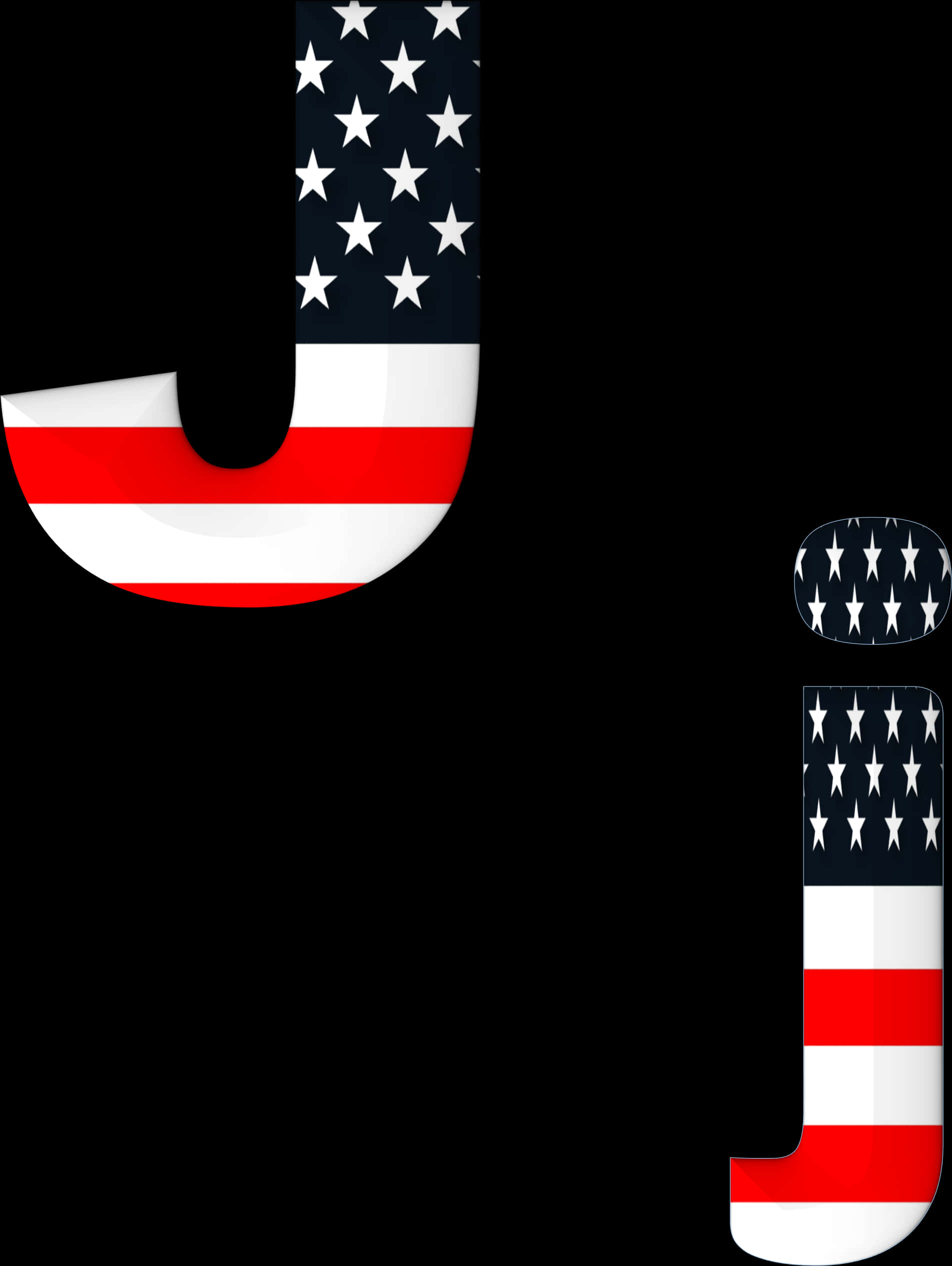 American Flag Themed Letters J I PNG image