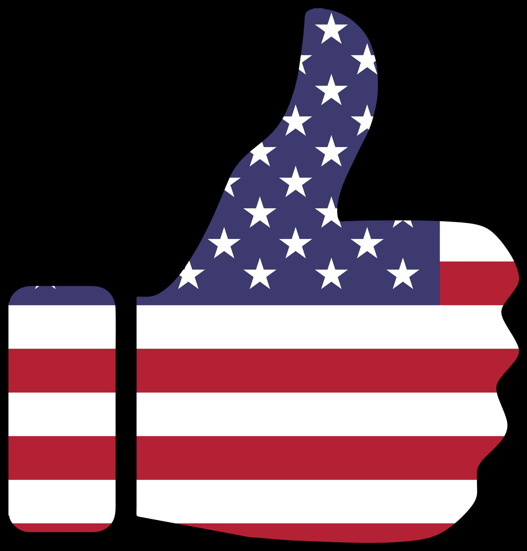 American Flag Thumbs Up PNG image