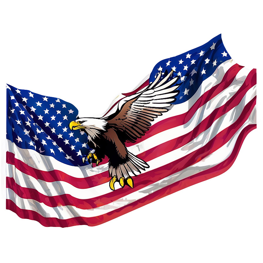 American Flag With Eagle Png Design Wmf PNG image