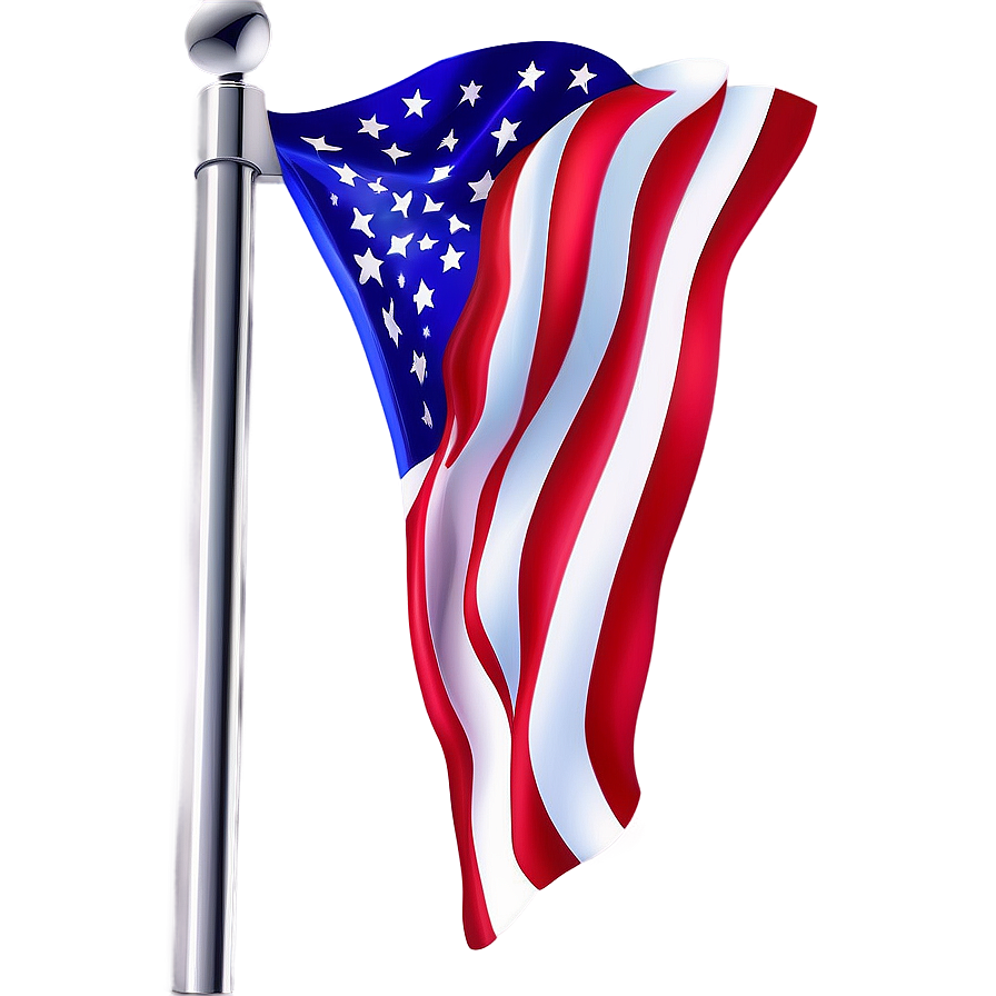 American Flag With Pole Png Clipart Vjg96 PNG image