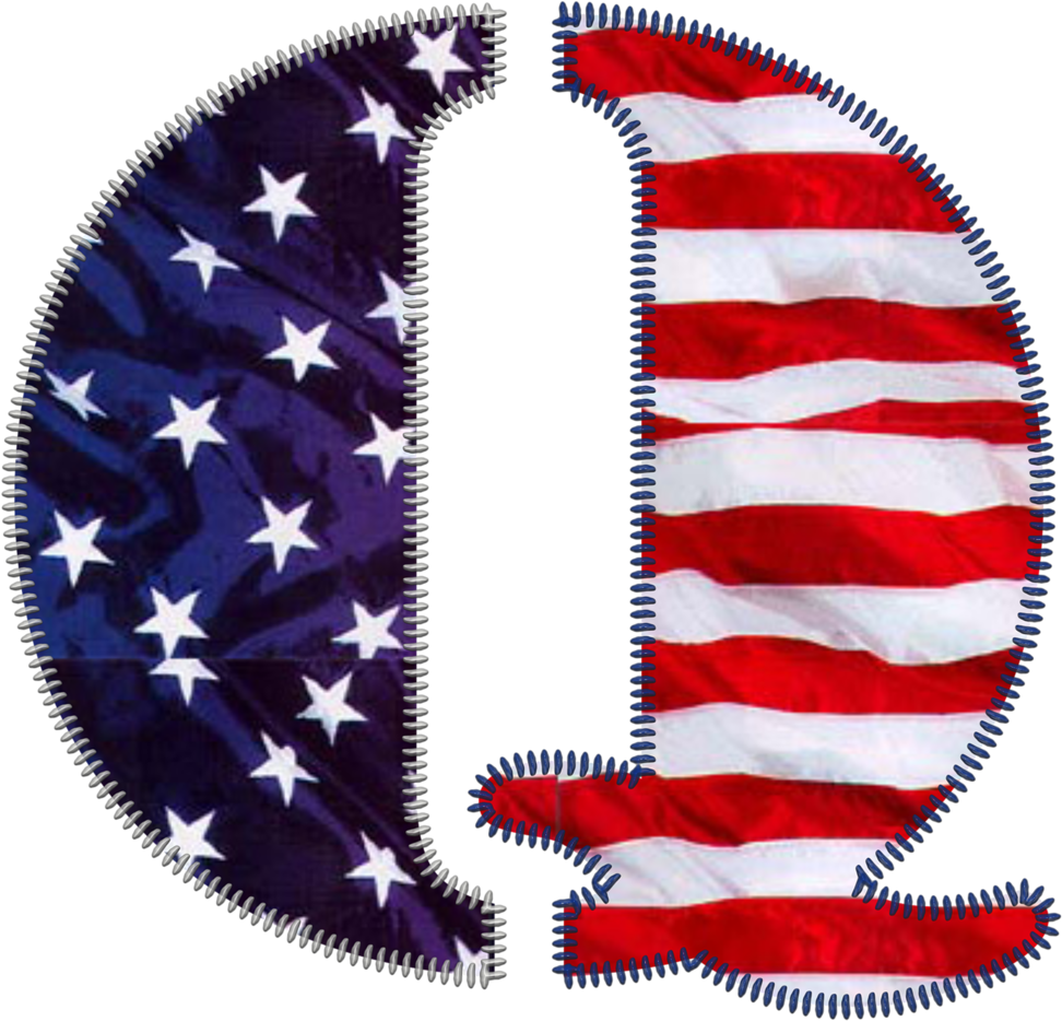 American Flag Zipper Split PNG image