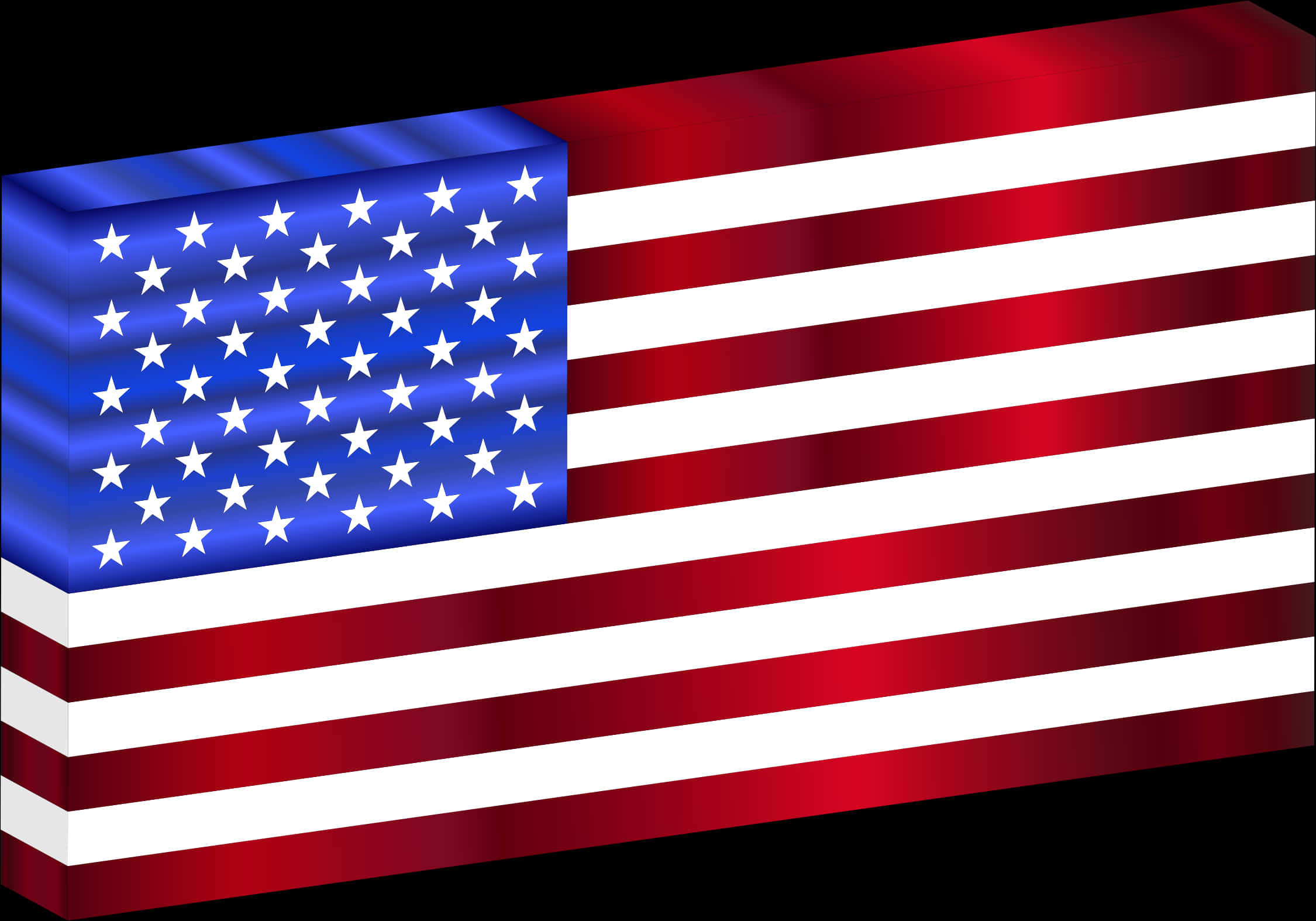 American Flag3 D Render PNG image