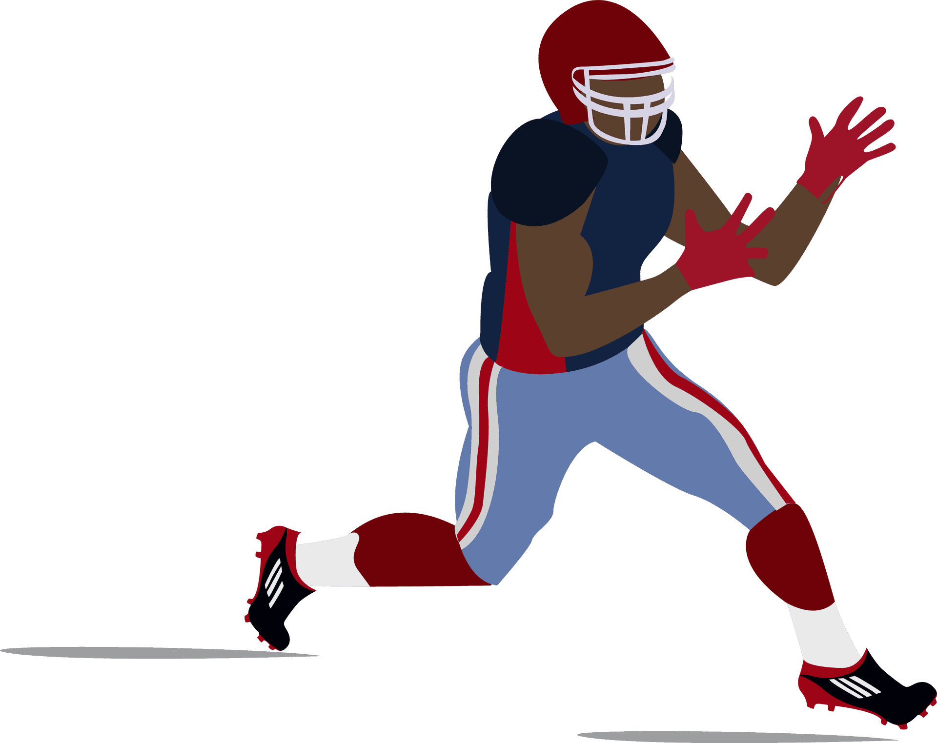 American Football Player Running Vector PNG image