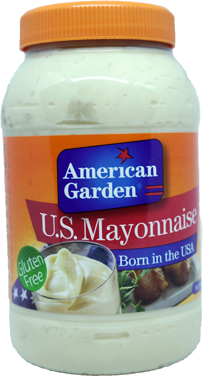 American Garden U S Mayonnaise Jar PNG image