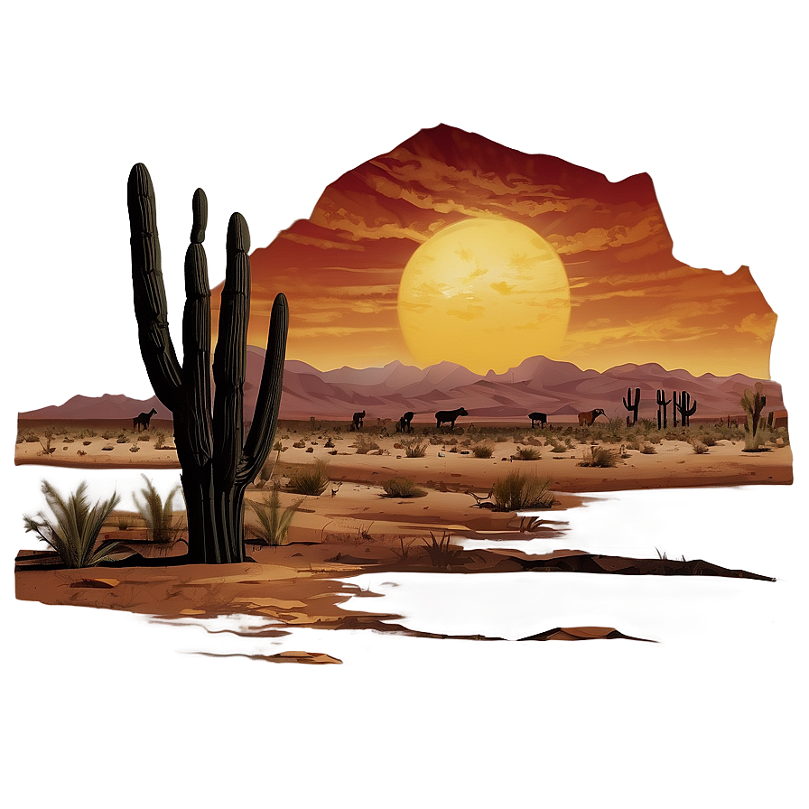 American Western Desert Scene Png 05212024 PNG image