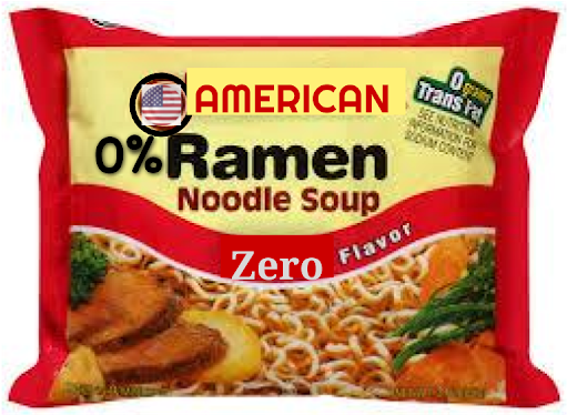 American Zero Flavor Ramen Package PNG image