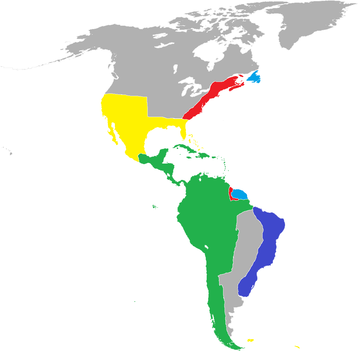 Americas Climate Zones Map PNG image