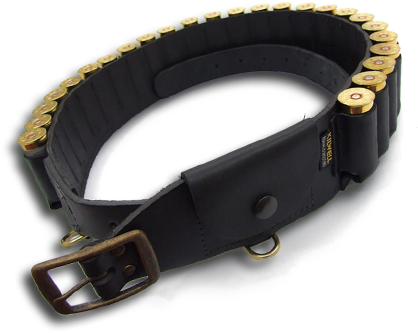 Ammunition Belt Black Leather PNG image