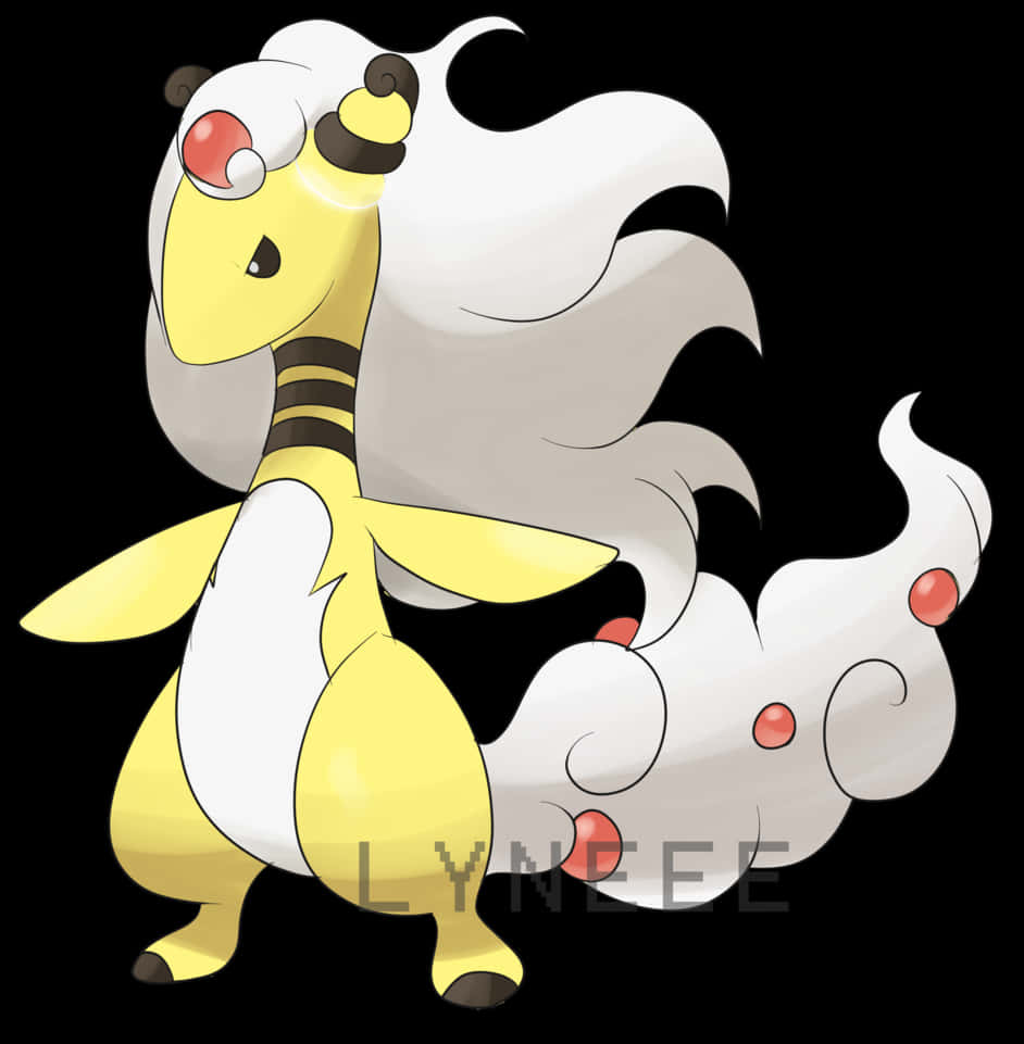 Ampharos Pokemon Illustration PNG image