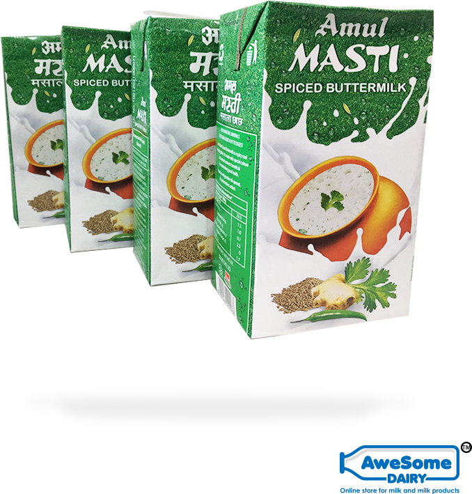 Amul Masti Spiced Buttermilk Packaging PNG image