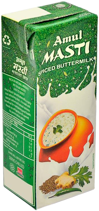 Amul Masti Spiced Buttermilk Packaging PNG image