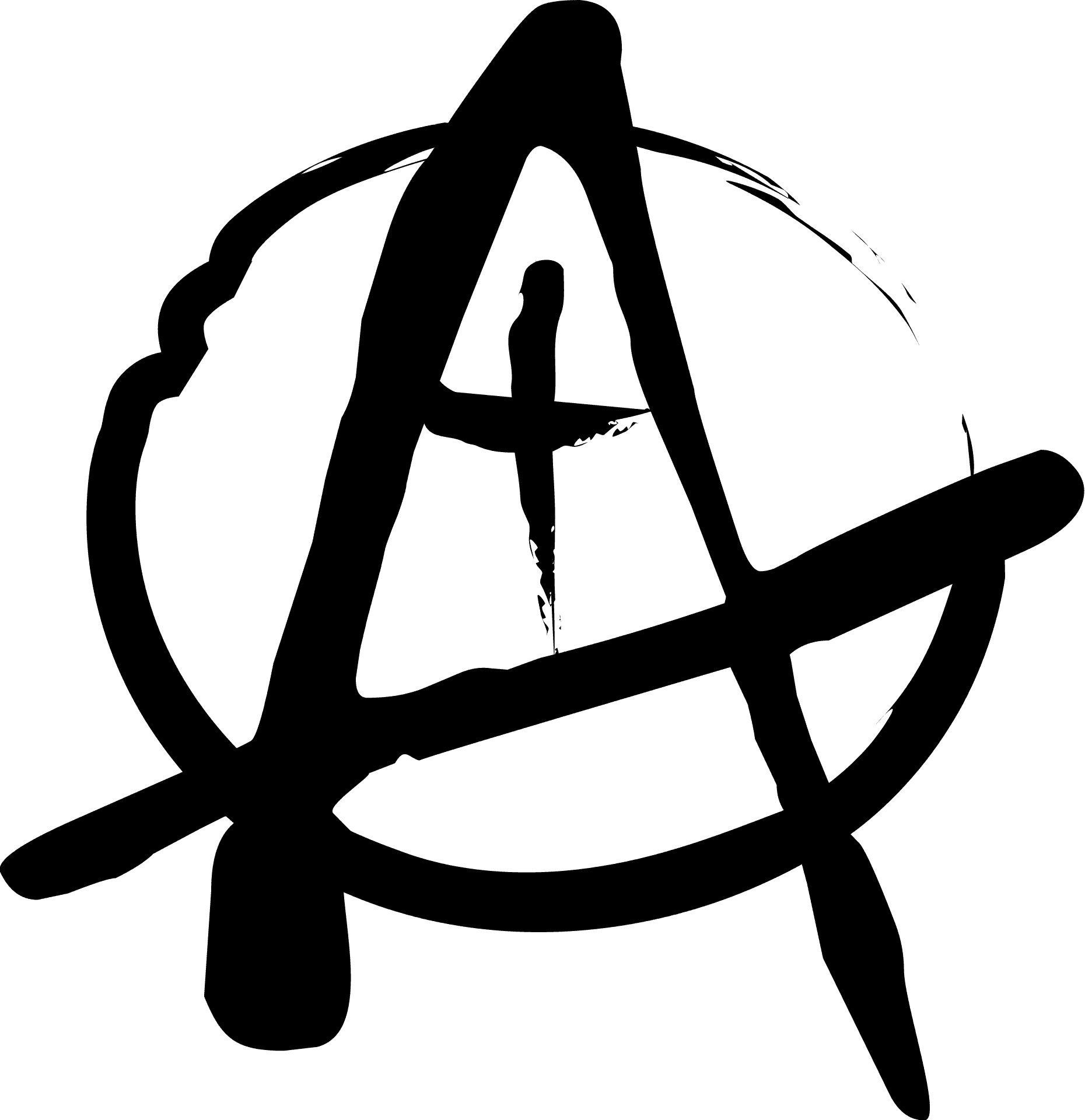 Anarchy Symbol Blackon Grey PNG image