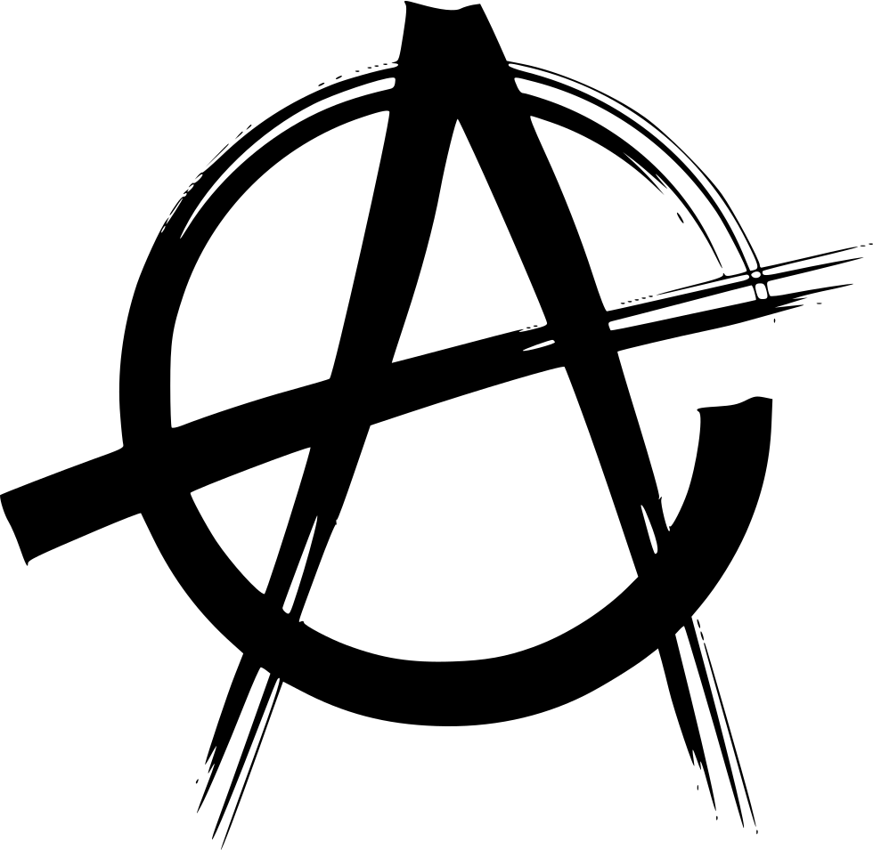 Anarchy Symbol Blackon Teal Background PNG image