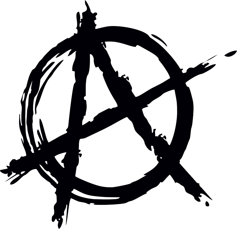 Anarchy Symbol Grunge Style PNG image