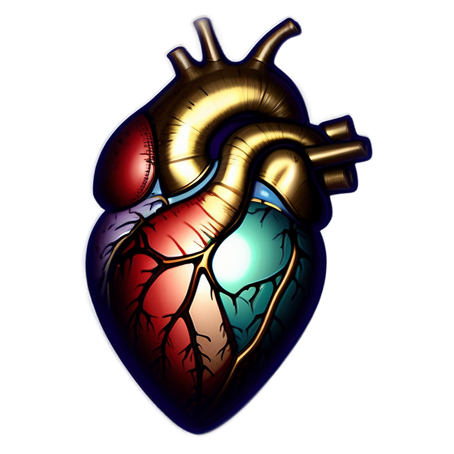 Anatomical Heart Engraving Png 06122024 PNG image