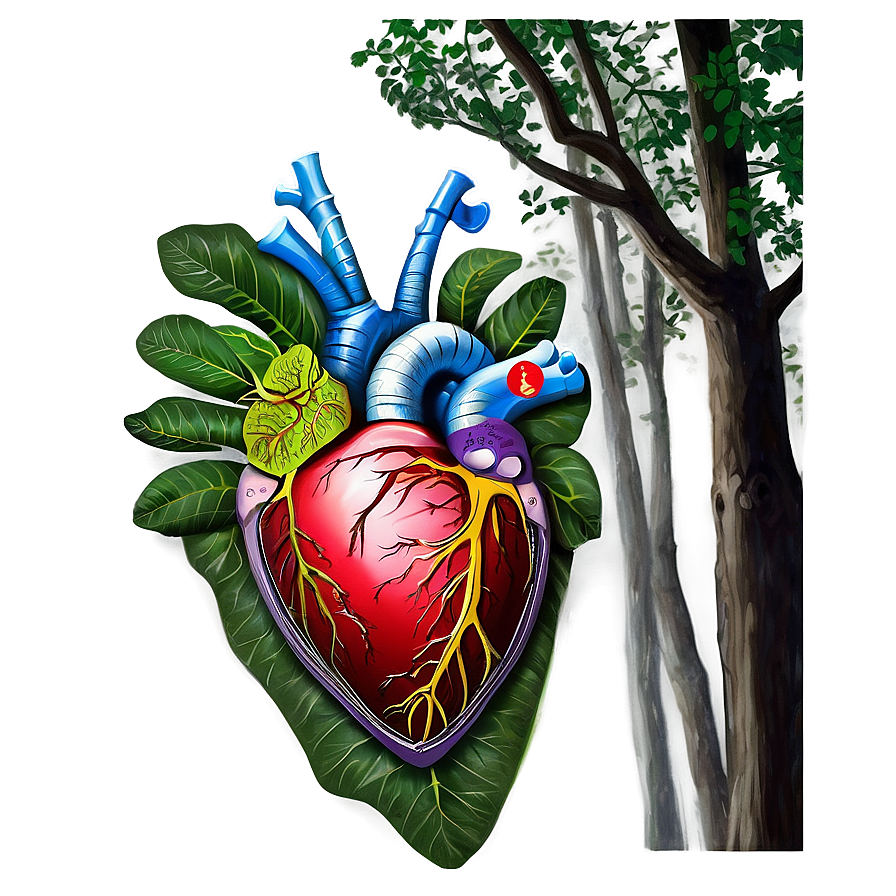 Anatomical Heart In Nature Png 06122024 PNG image