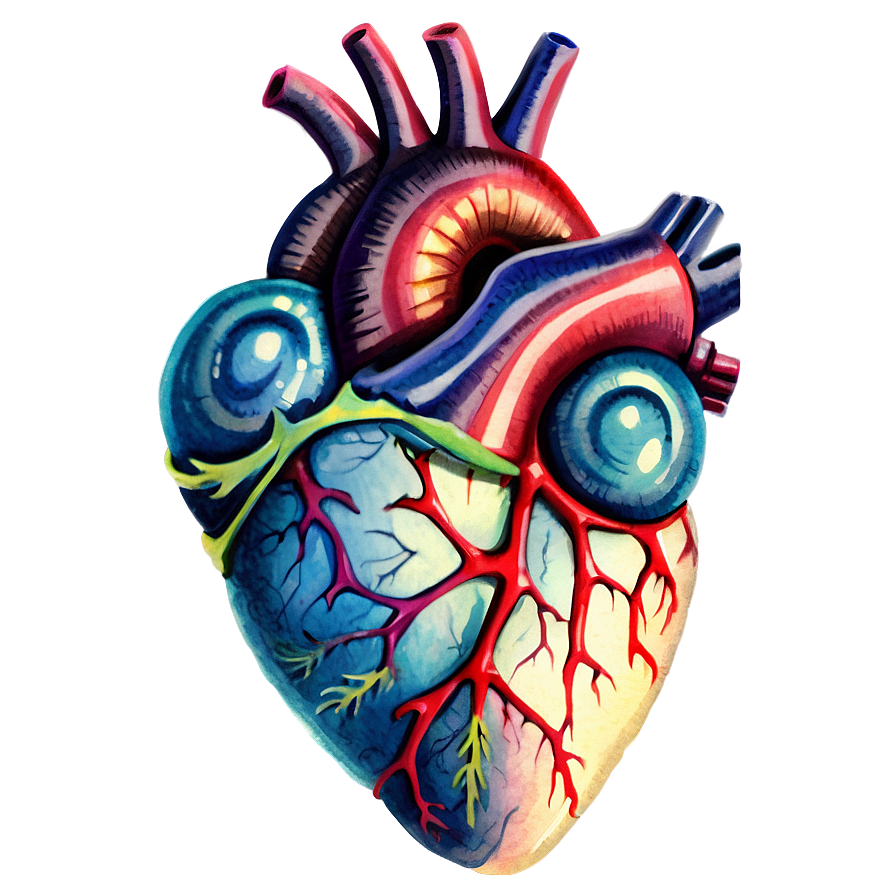 Anatomical Heart Watercolor Png Okg45 PNG image