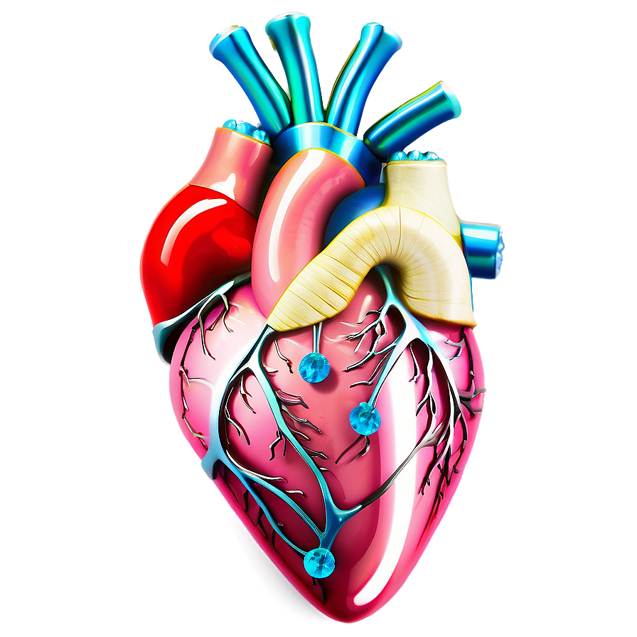 Anatomical Heart With Crystal Png 06122024 PNG image