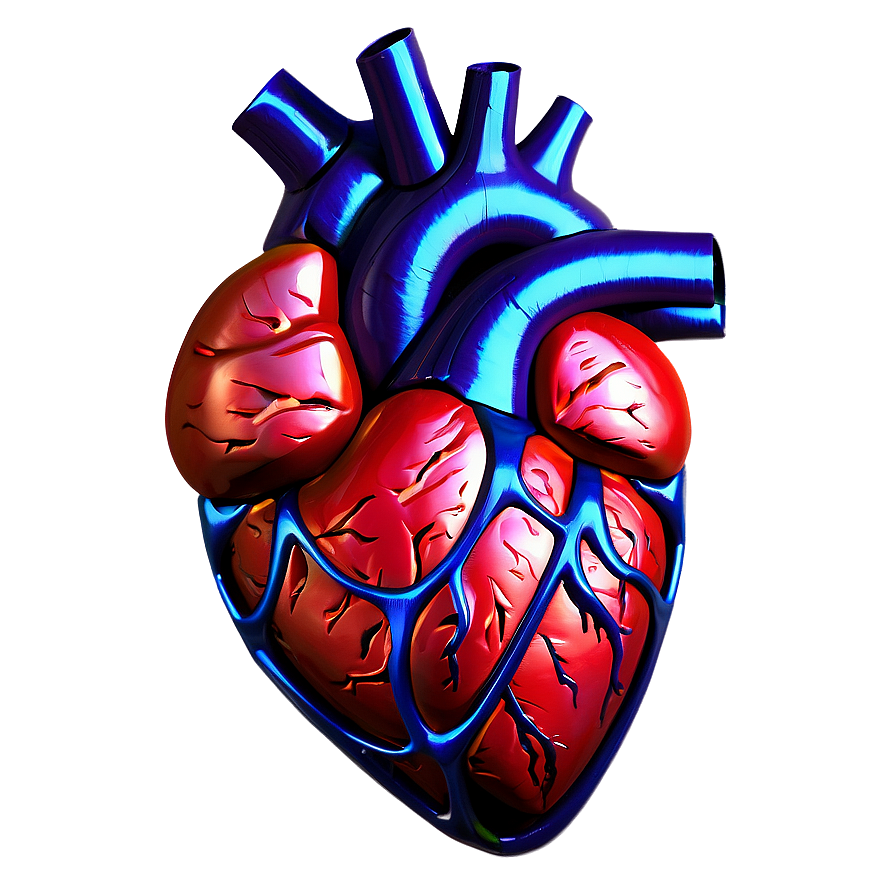 Anatomical Heart With Fire Png 06122024 PNG image