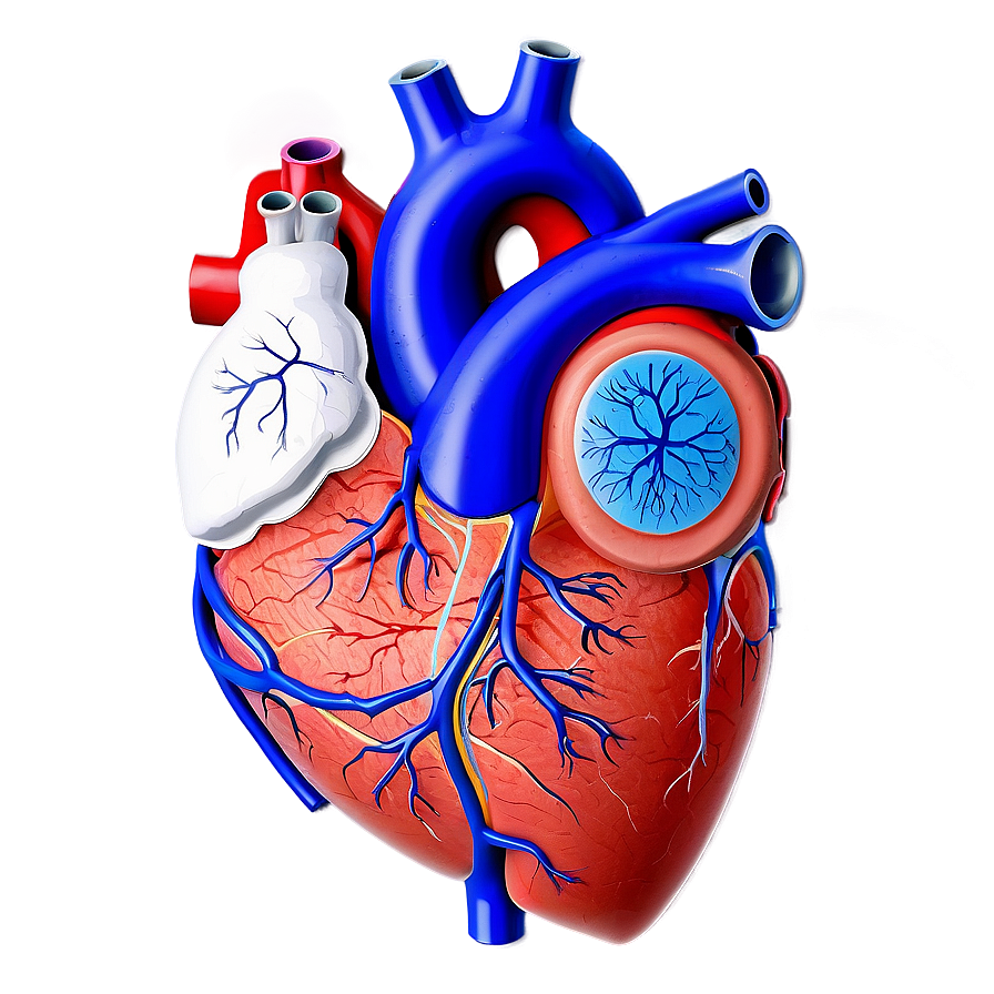 Anatomical Heart With Veins Png 06122024 PNG image