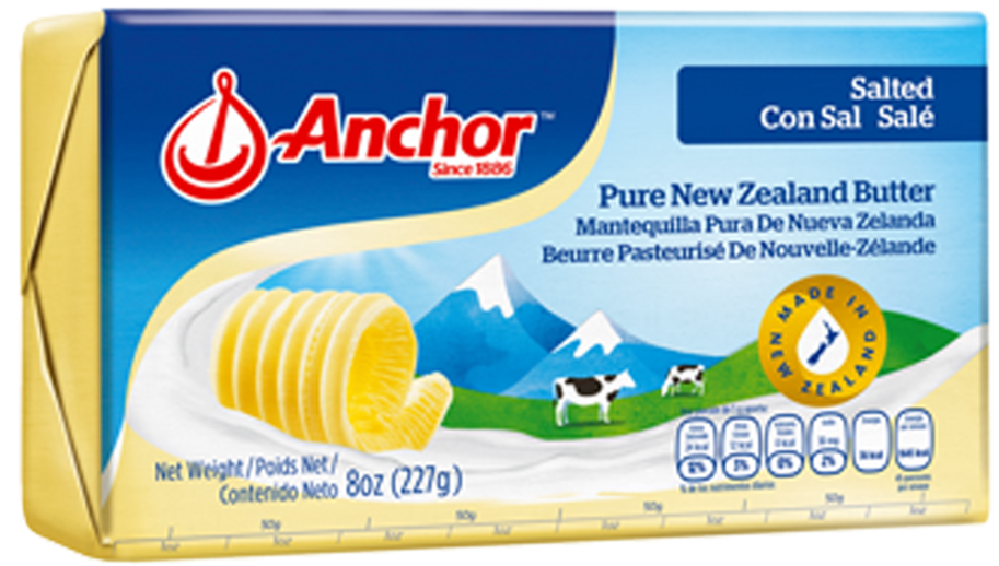 Anchor New Zealand Salted Butter Package PNG image