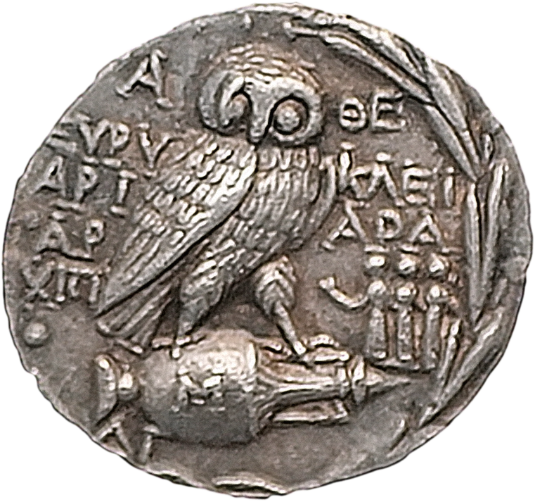 Ancient Athenian Owl Coin PNG image