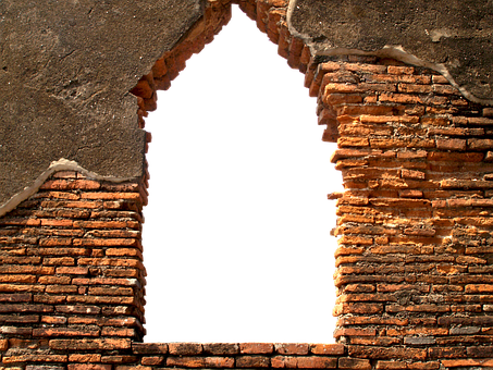 Ancient Brick Wall Archway PNG image