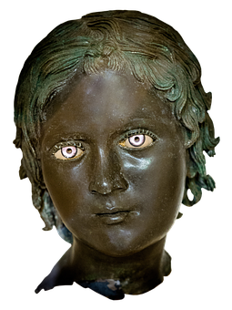 Ancient Bronze Girl Statue PNG image