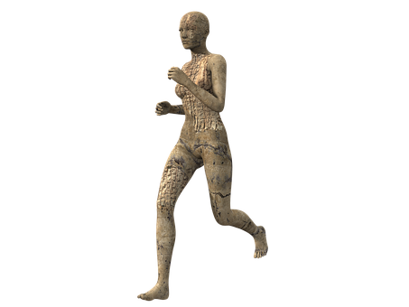 Ancient Egyptian Statuette Running Woman PNG image