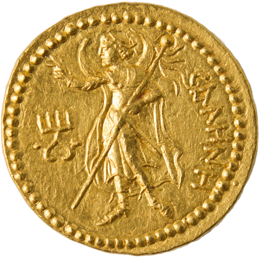 Ancient Gold Coinwith Figure PNG image