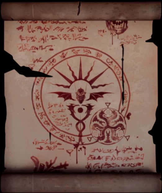 Ancient Mystical Symbols Scroll PNG image