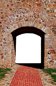 Ancient Stone Archway Entrance PNG image