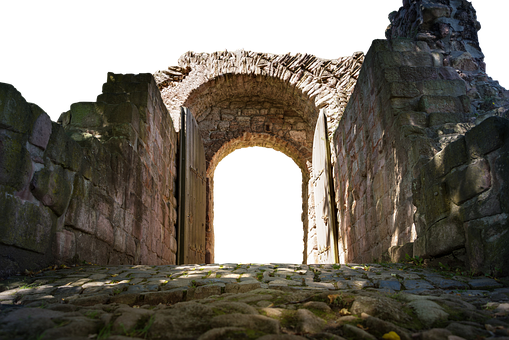 Ancient Stone Archwayat Night PNG image