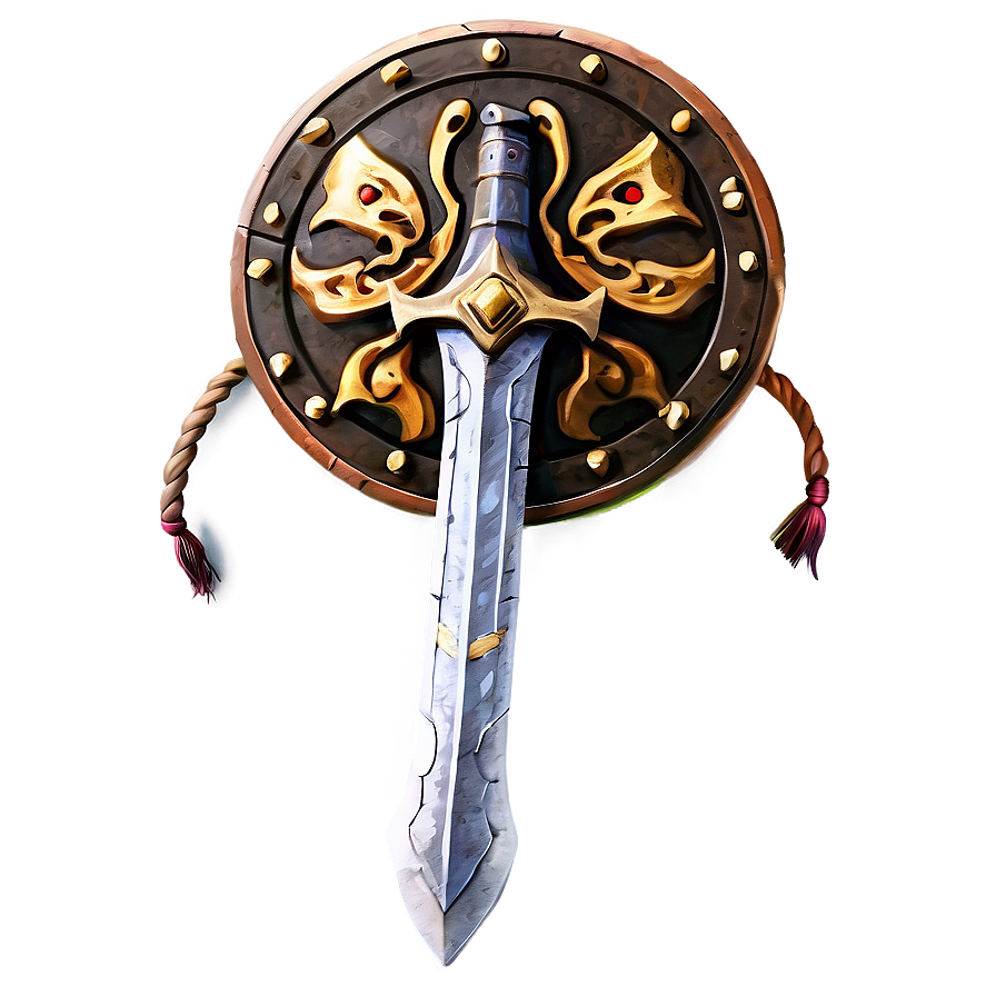 Ancient Sword And Shield Graphic Png Vdv56 PNG image