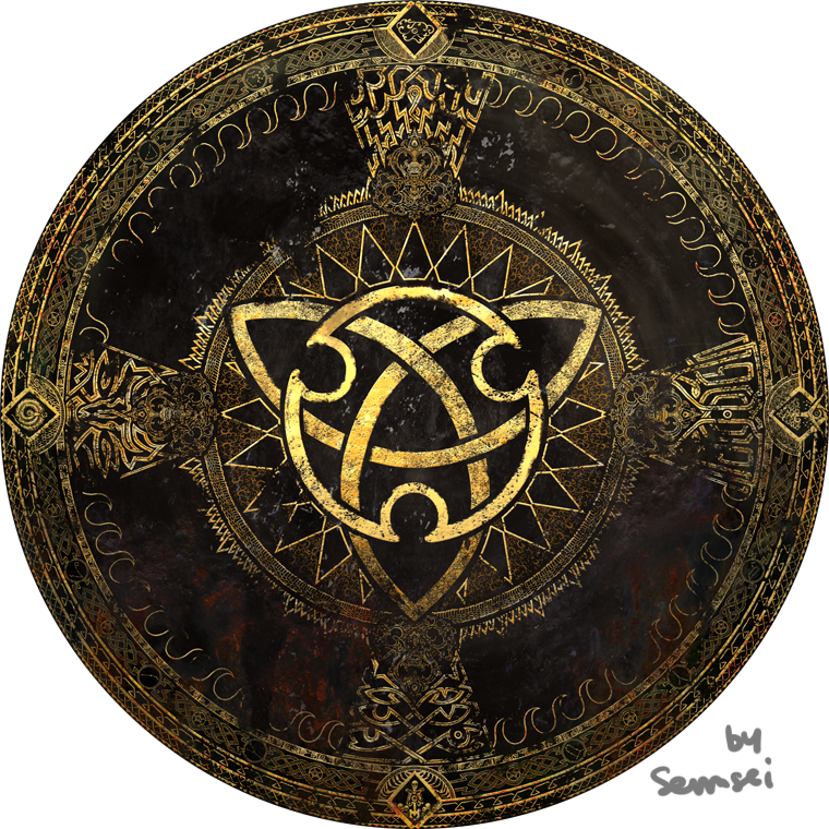 Ancient Symbol Shield Design PNG image