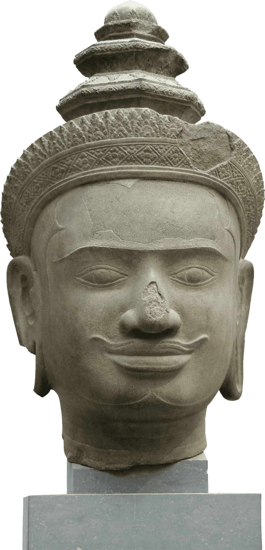 Ancient Vishnu Head Sculpture PNG image