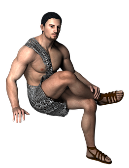 Ancient Warrior Resting PNG image