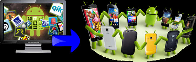 Android Evolution From T Vto Phones PNG image
