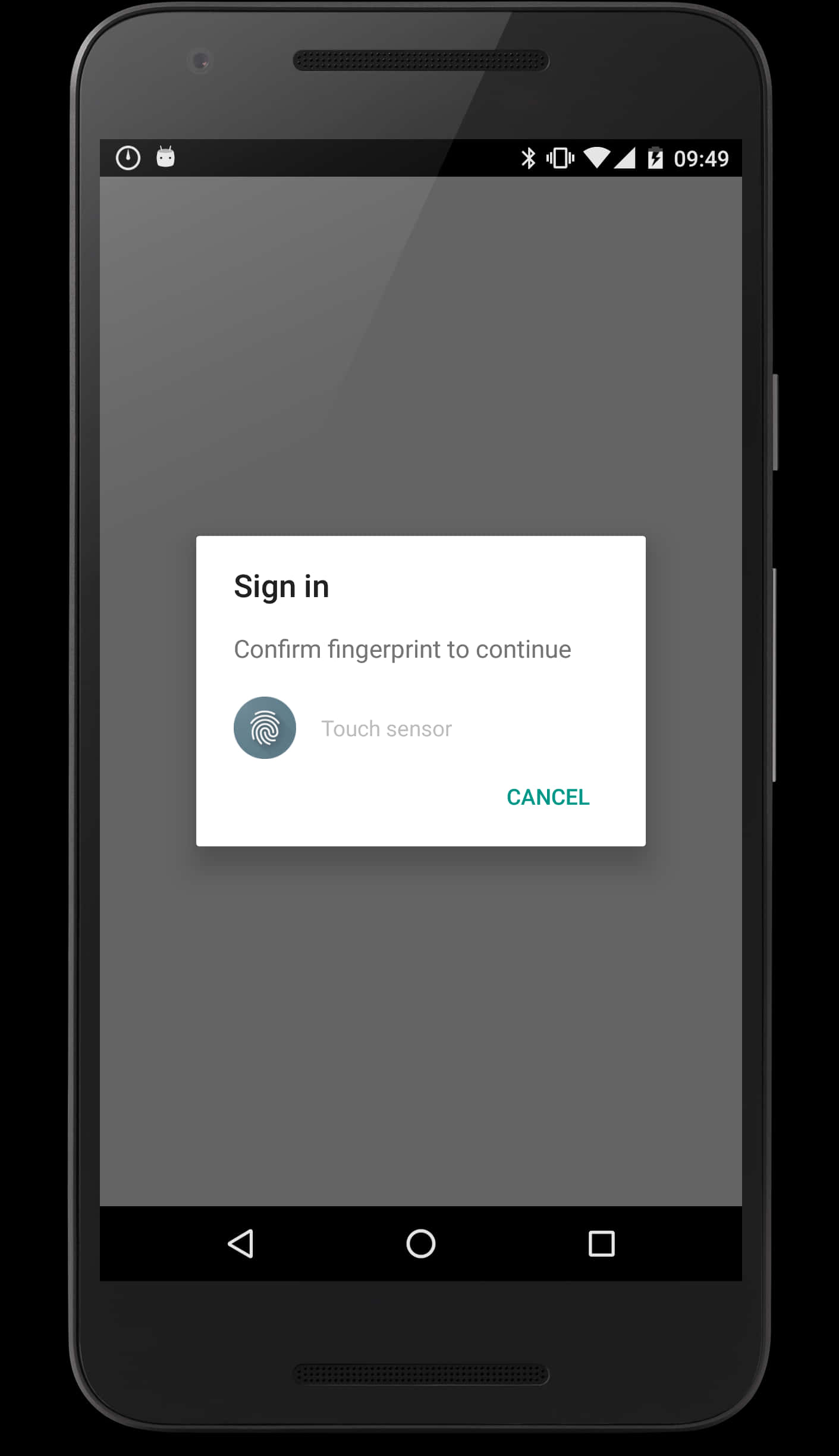 Android Fingerprint Authentication Prompt PNG image